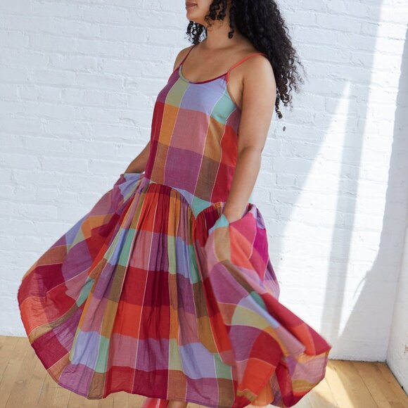 Rujuta Sheth Leila Dress in Picnic Check - Picture 6 of 6